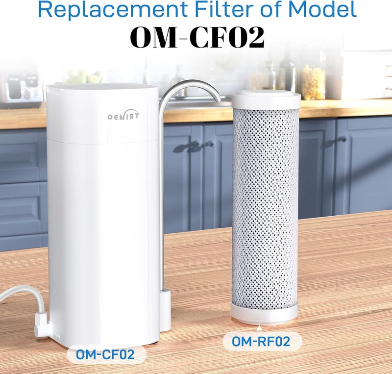 OEMIRY Certified Replacement Filter for OM-CF02 / OM-CF04 Countertop Water Filter, Lasts Up to 9 Months, 1 Pack - Image 1